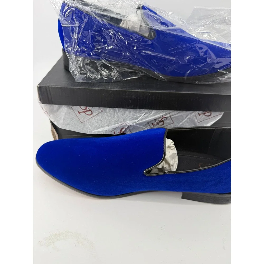 St Patrick Sparko 03 Mens Royal Blue Velvet Loafers Formal Slip On Shoes Size 11